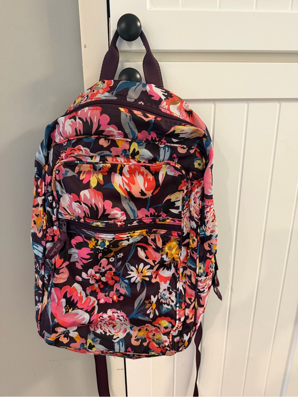 Vera Bradley packable Floral Backpack in Pink, Purple & Coral